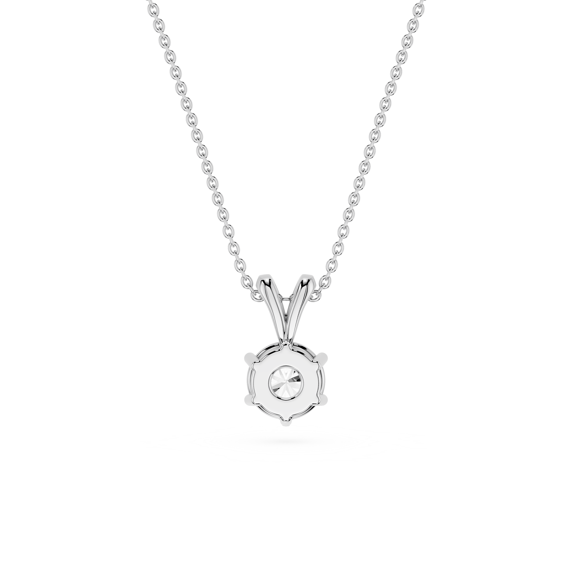 Round Lab Grown Diamond Classic Pendant Necklace