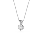 Round Lab Grown Diamond Classic Pendant Necklace