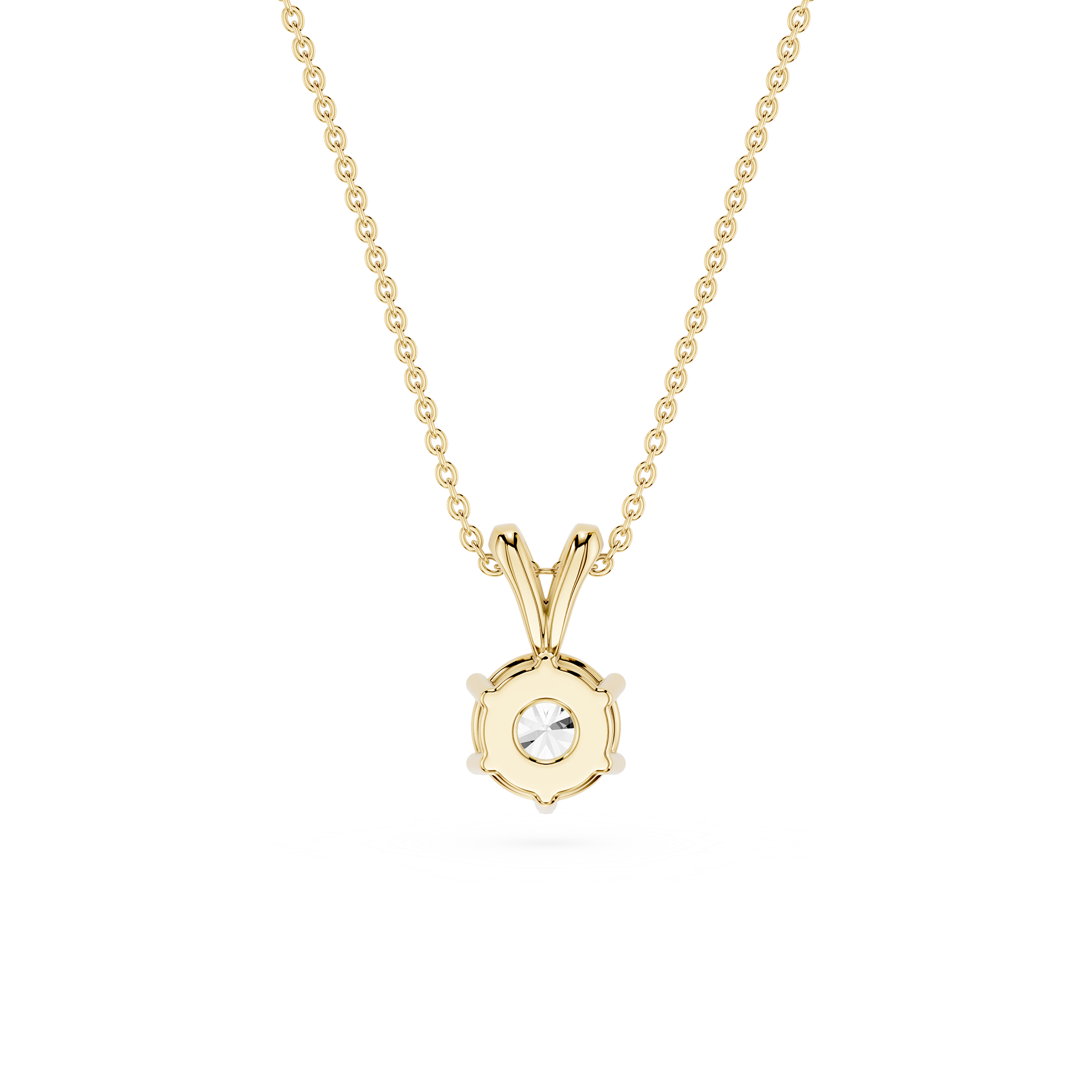 Round Lab Grown Diamond Classic Pendant Necklace