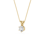 Round Lab Grown Diamond Classic Pendant Necklace
