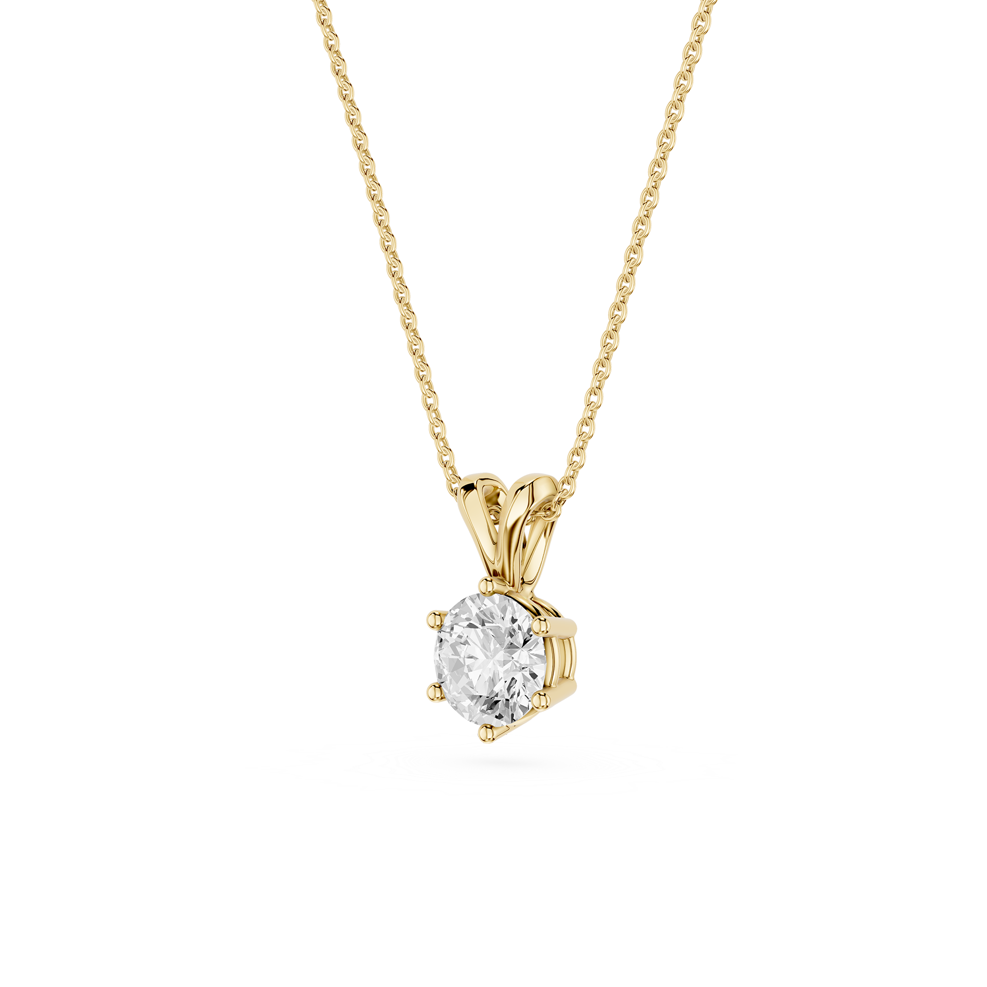 Round Lab Grown Diamond Classic Pendant Necklace