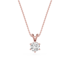 Round Lab Grown Diamond Classic Pendant Necklace