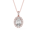 Oval Lab Grown Diamond Classic Halo Pendant