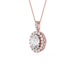 Oval Lab Grown Diamond Classic Halo Pendant