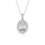 Oval Lab Grown Diamond Classic Halo Pendant