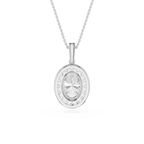 Oval Lab Grown Diamond Classic Halo Pendant