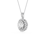 Oval Lab Grown Diamond Classic Halo Pendant