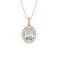 Oval Lab Grown Diamond Classic Halo Pendant