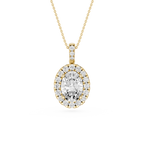 Oval Lab Grown Diamond Classic Halo Pendant
