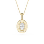 Oval Lab Grown Diamond Classic Halo Pendant