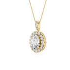 Oval Lab Grown Diamond Classic Halo Pendant