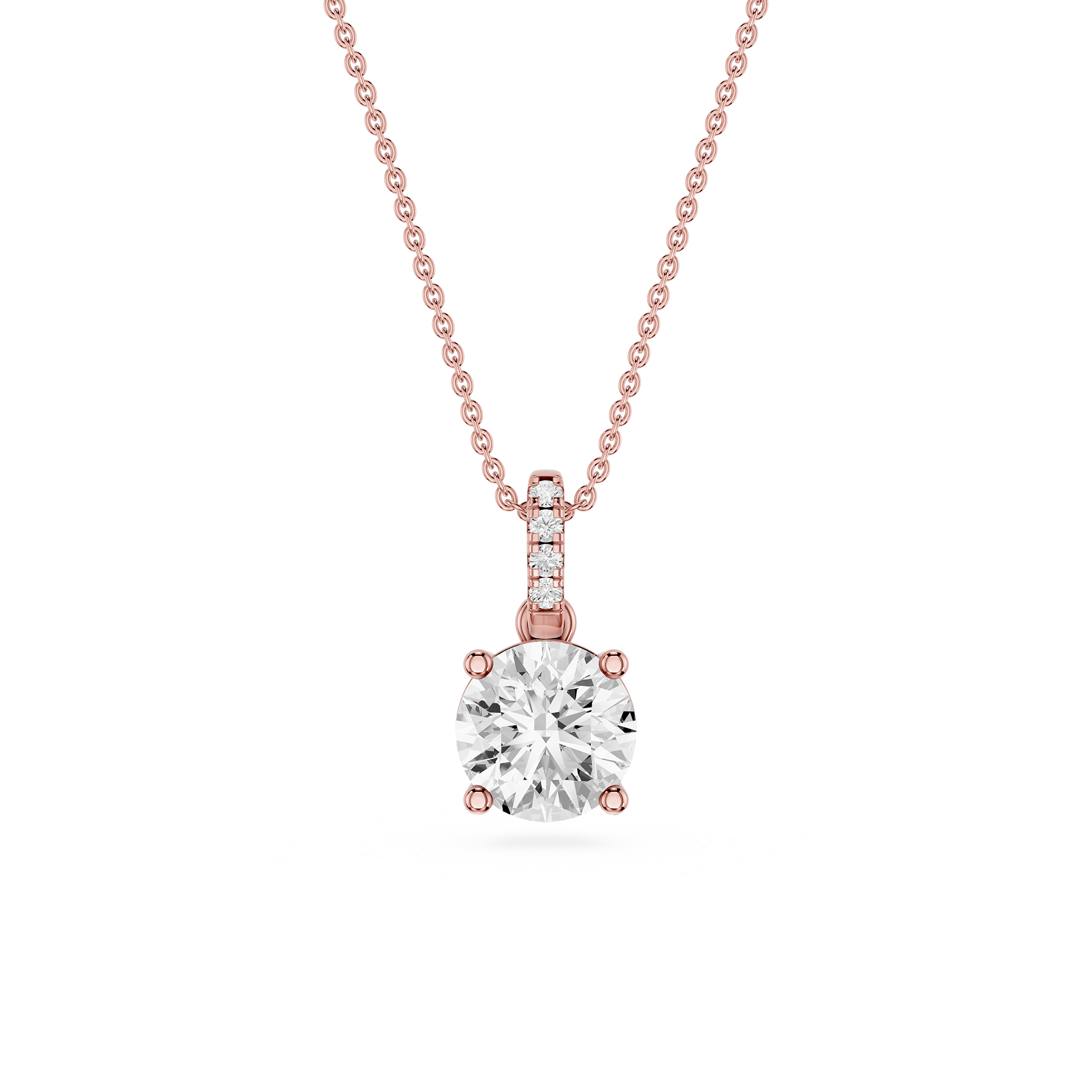Round Lab Grown Diamond Classic Bail Pendant