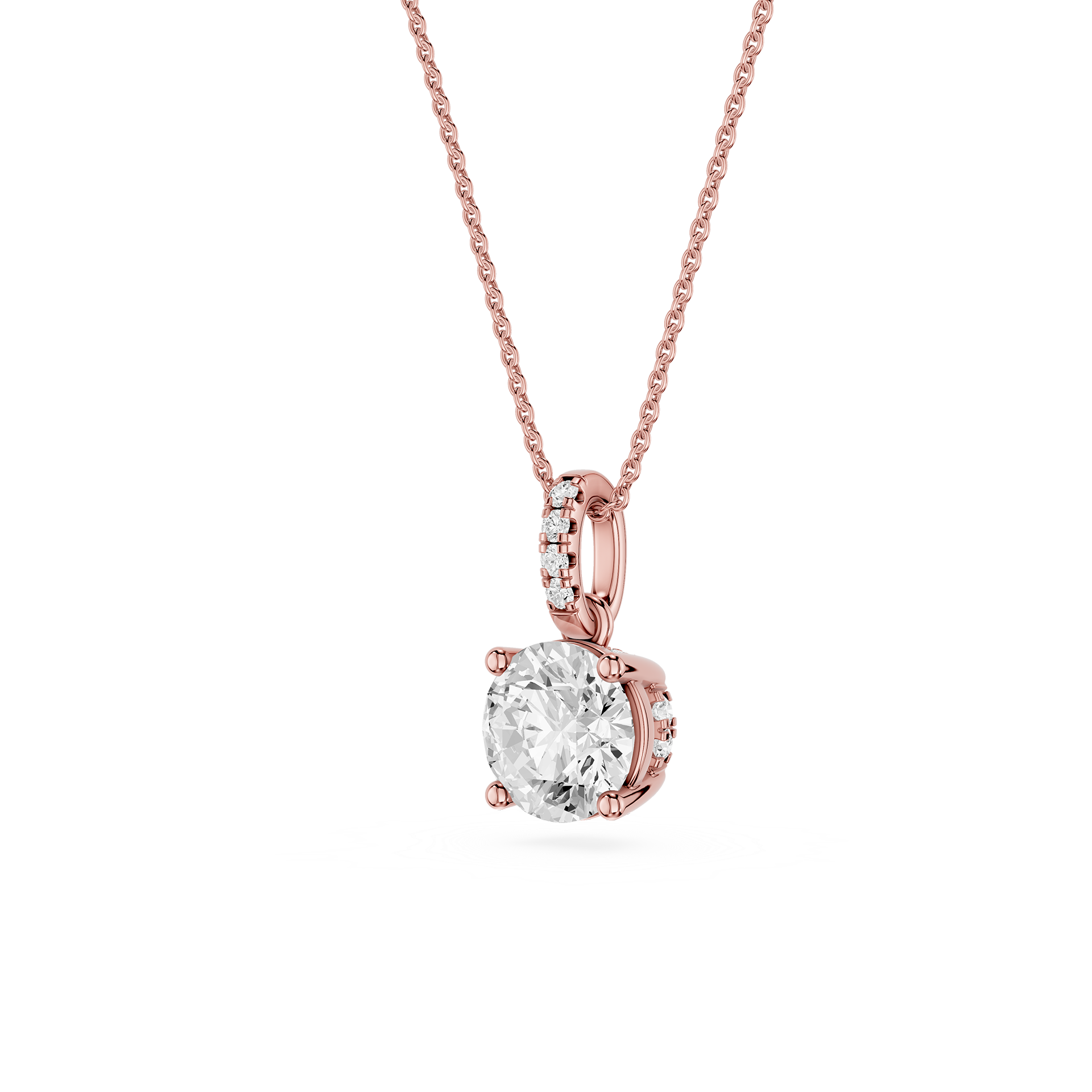 Round Lab Grown Diamond Classic Bail Pendant