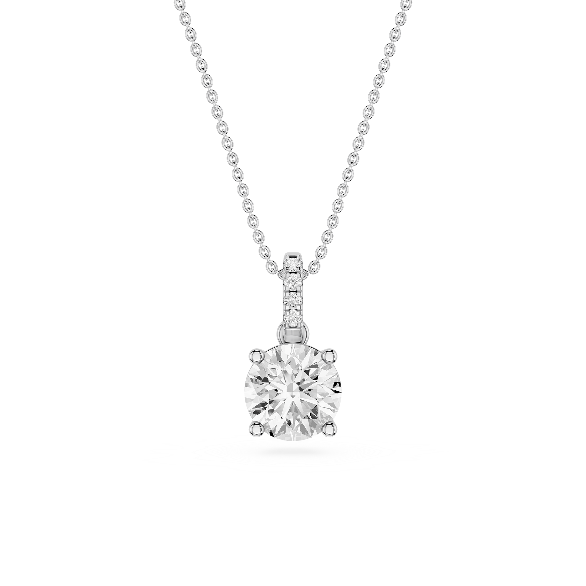 Round Lab Grown Diamond Classic Bail Pendant