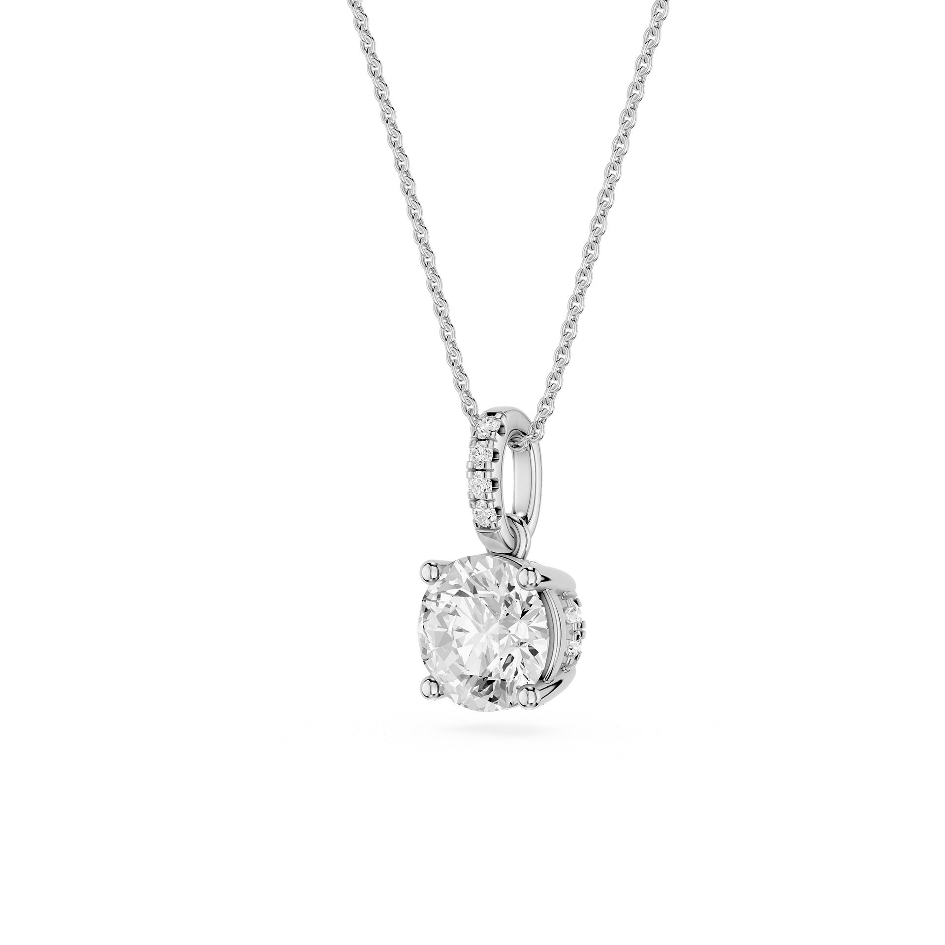 Round Lab Grown Diamond Classic Bail Pendant