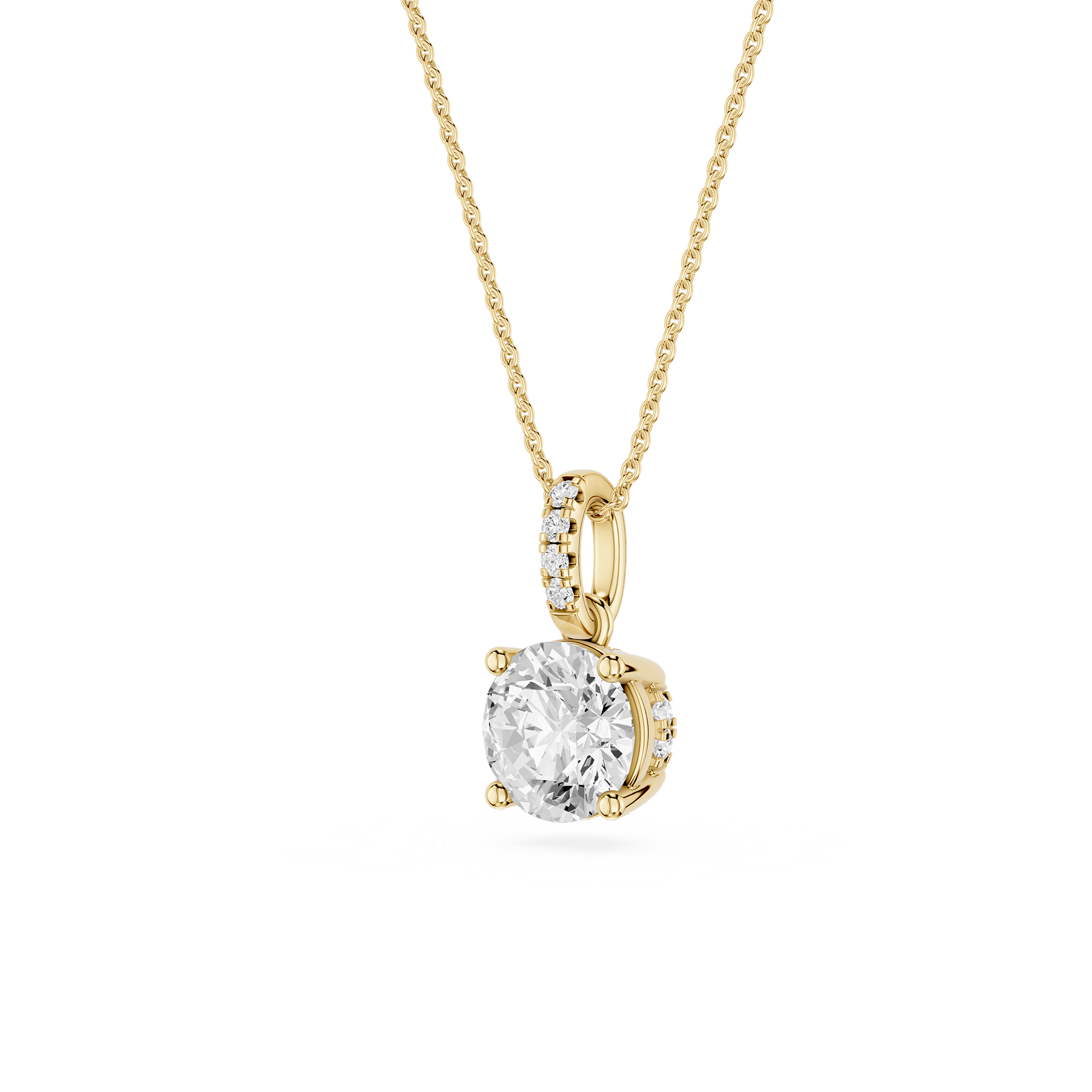 Round Lab Grown Diamond Classic Bail Pendant
