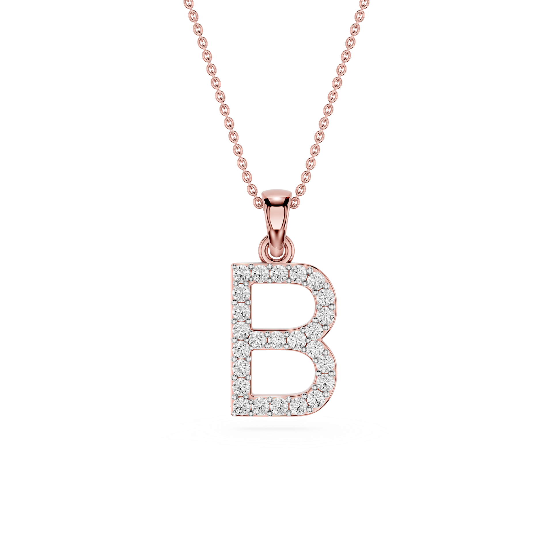 B Lab Grown Diamond Initial Pendant Necklace