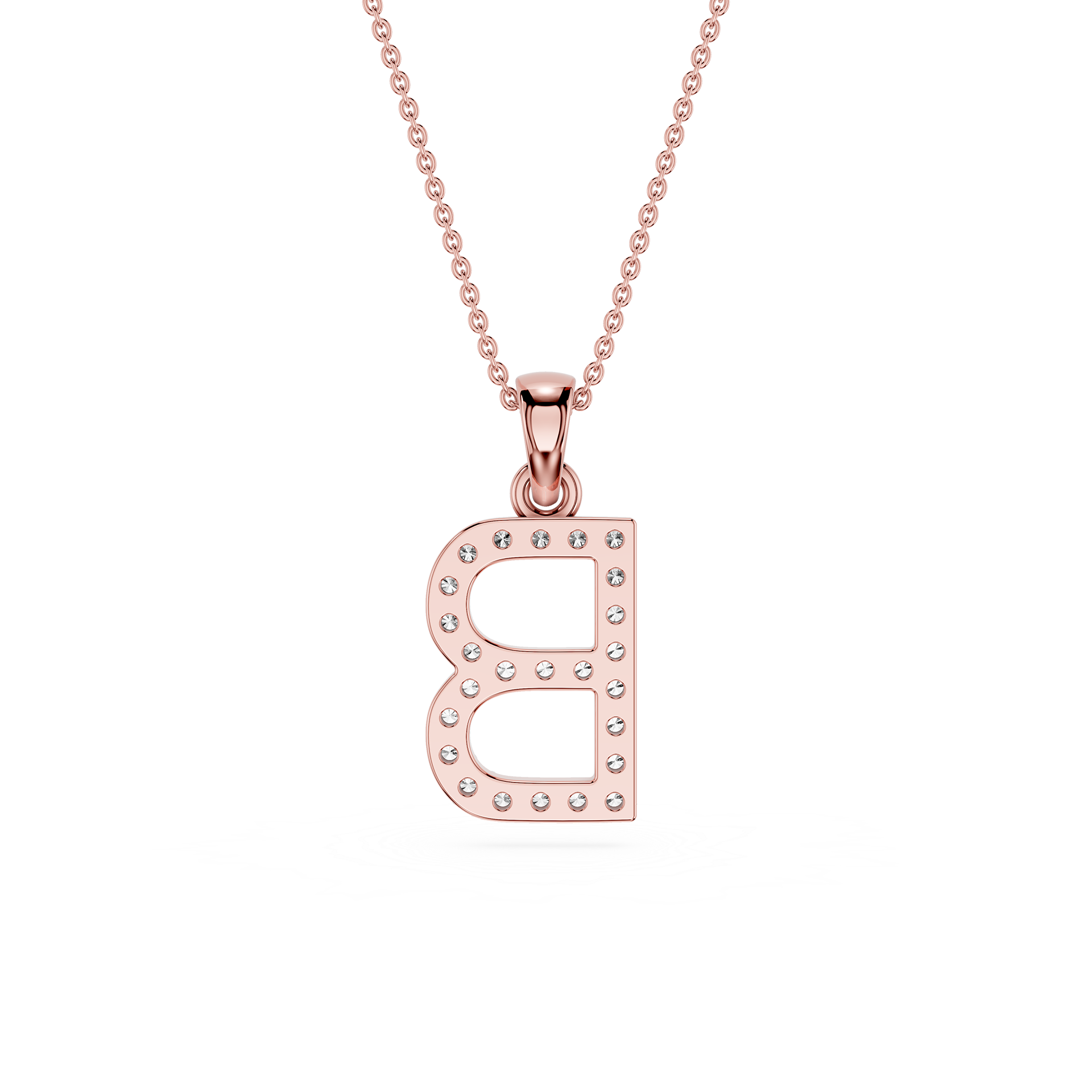 B Lab Grown Diamond Initial Pendant Necklace