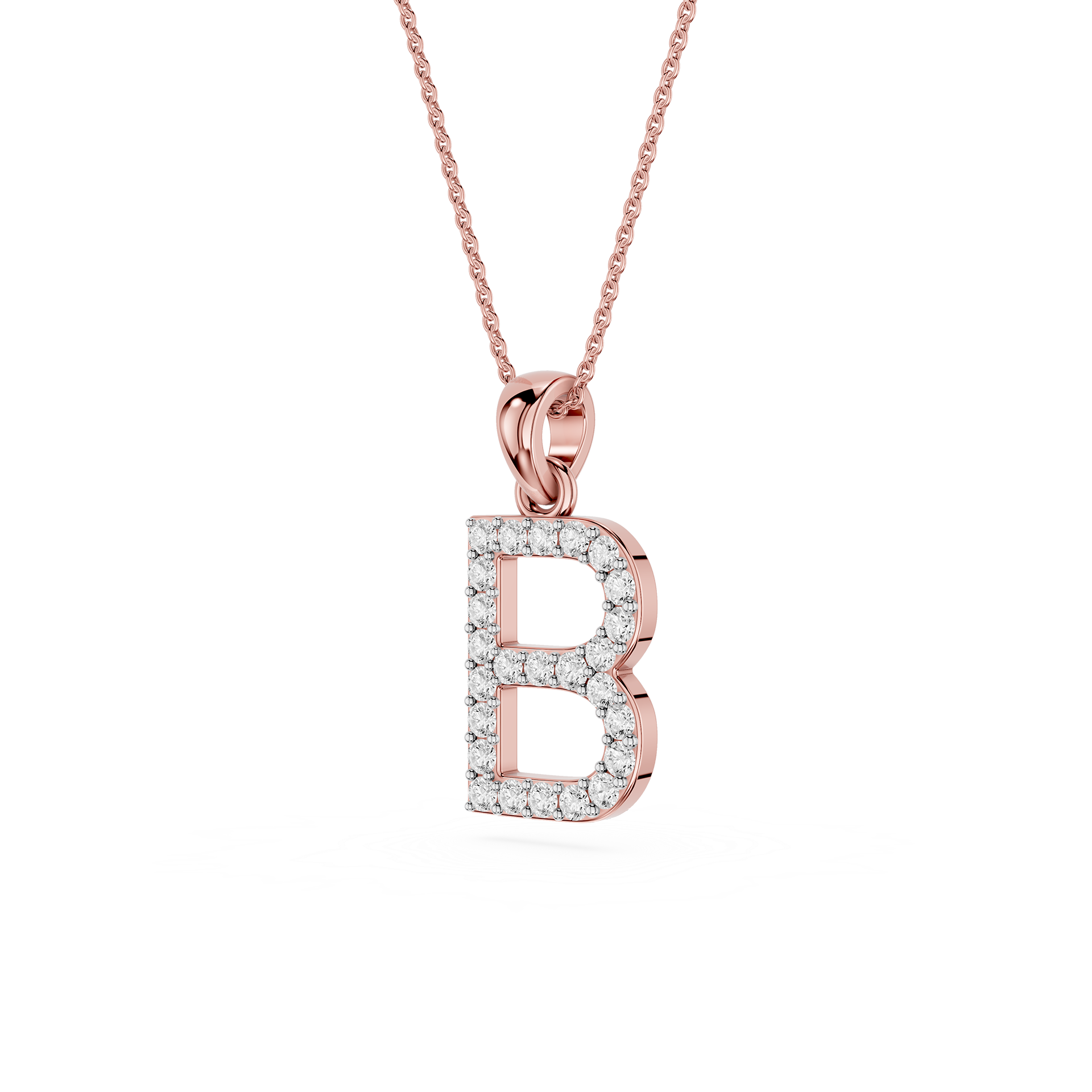 B Lab Grown Diamond Initial Pendant Necklace