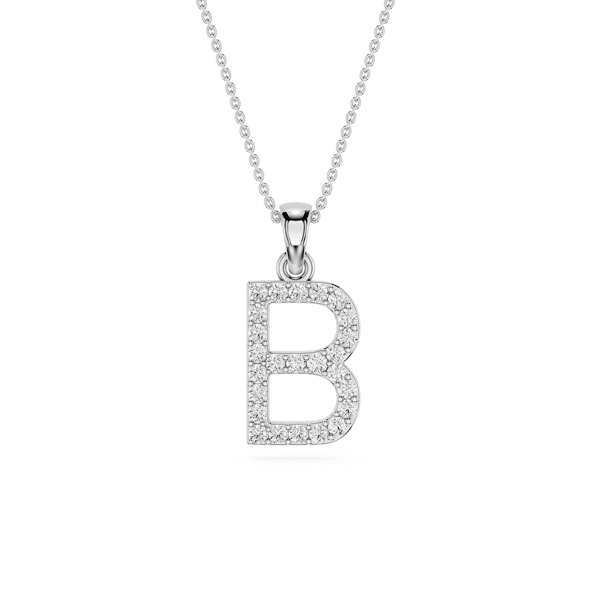 B Lab Grown Diamond Initial Pendant Necklace