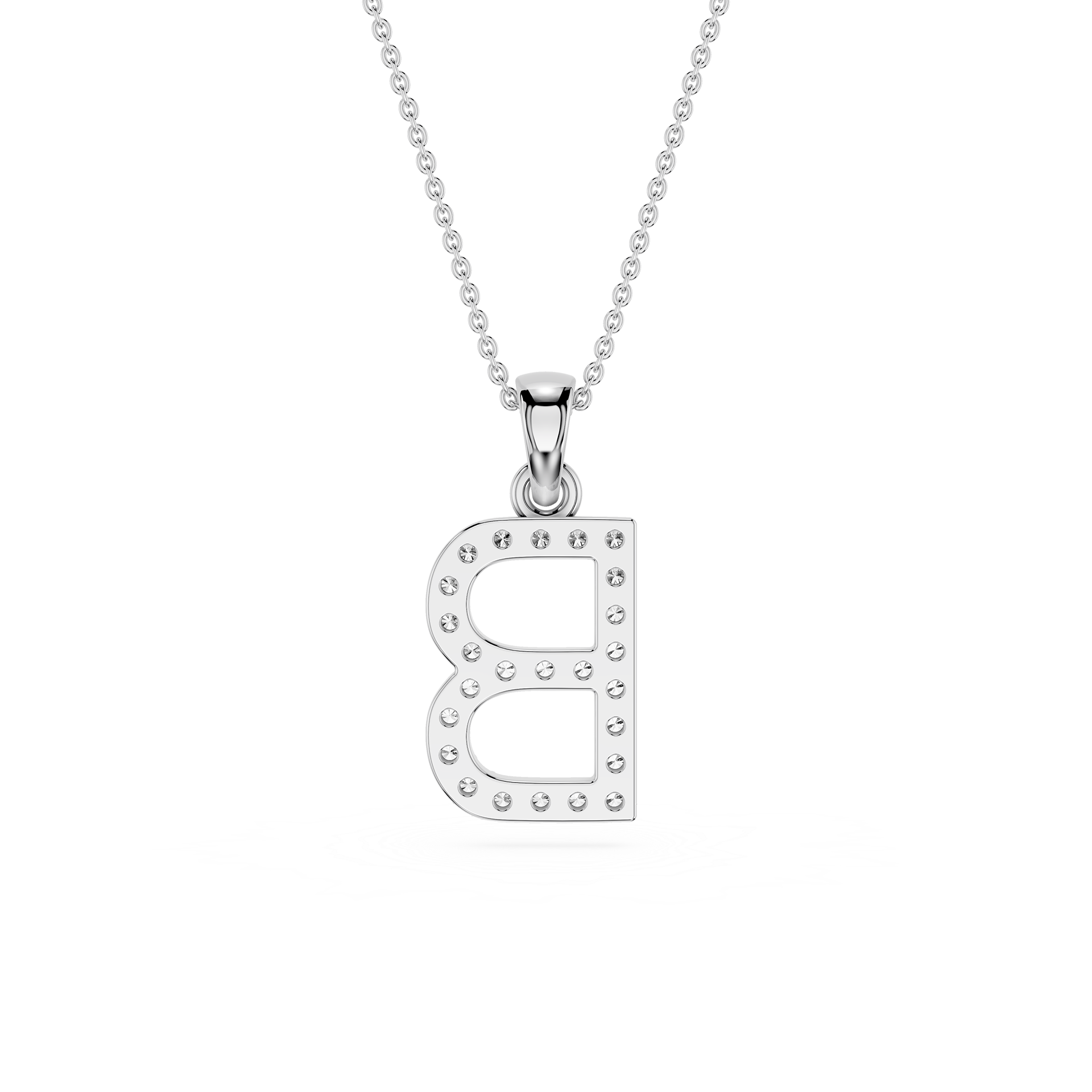 B Lab Grown Diamond Initial Pendant Necklace