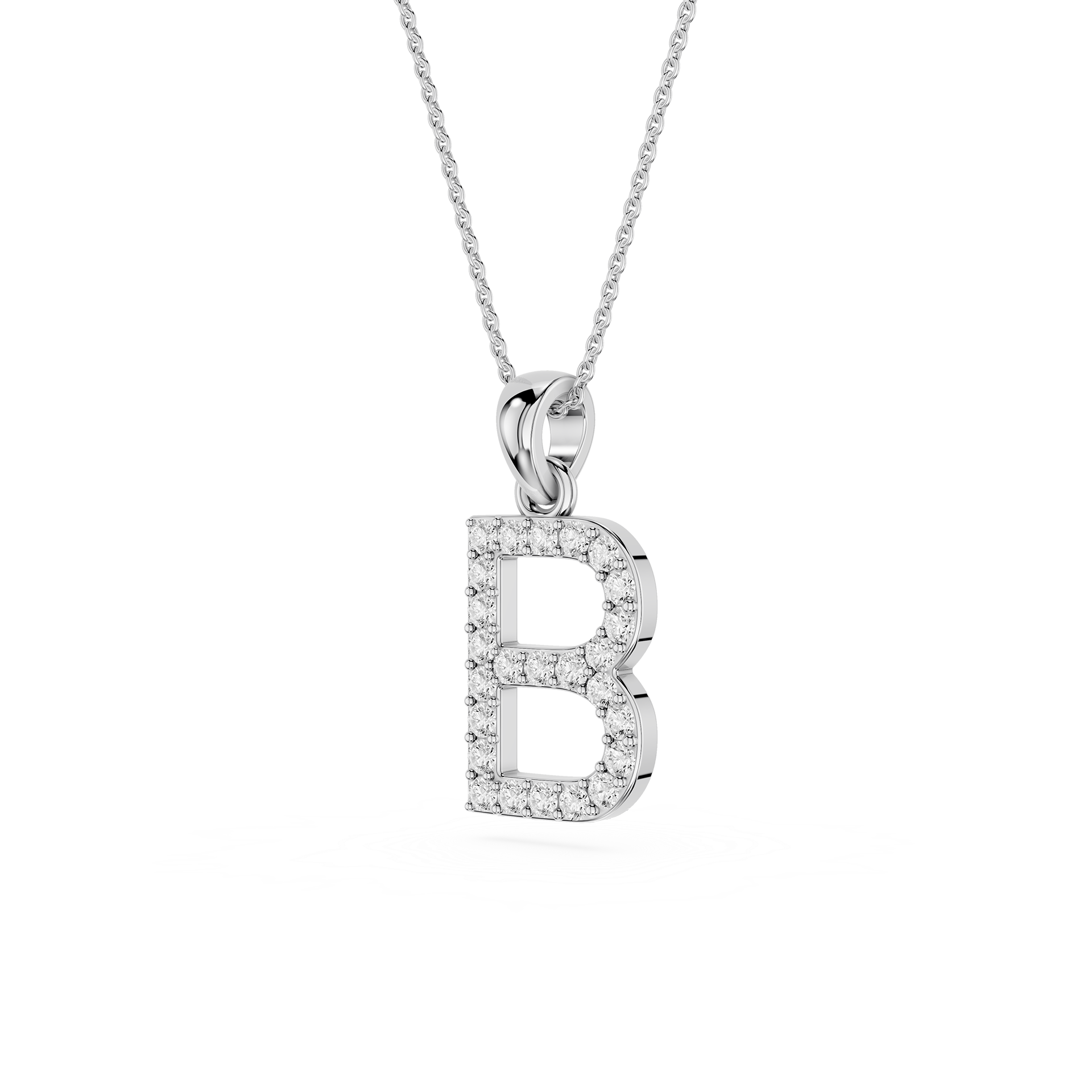 B Lab Grown Diamond Initial Pendant Necklace