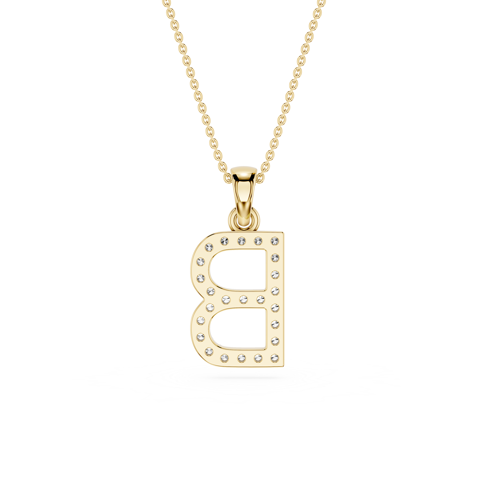 B Lab Grown Diamond Initial Pendant Necklace