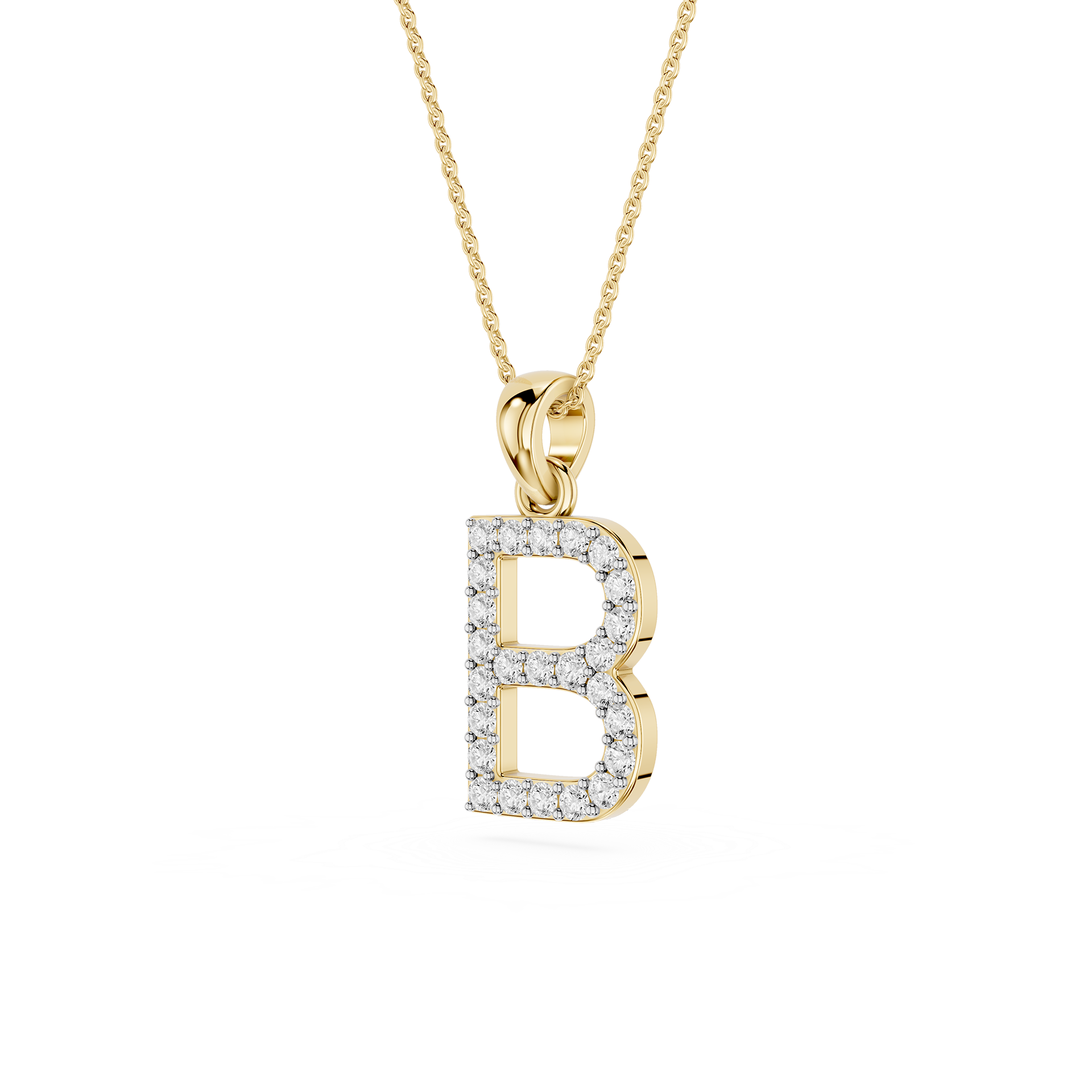 B Lab Grown Diamond Initial Pendant Necklace