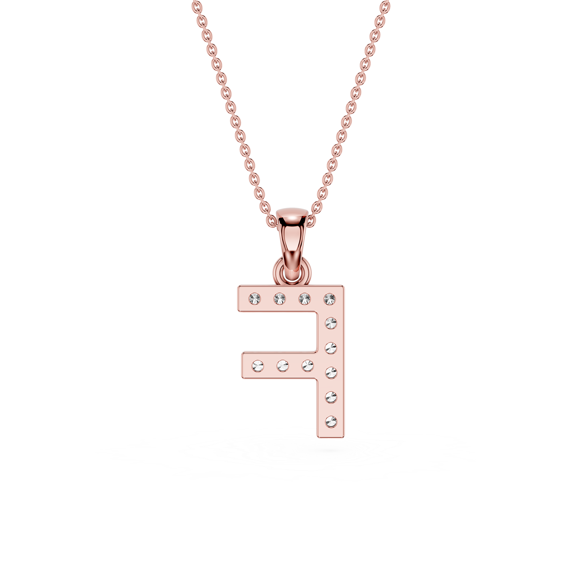 F Lab Grown Diamond Initial Pendant Necklace