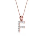 F Lab Grown Diamond Initial Pendant Necklace