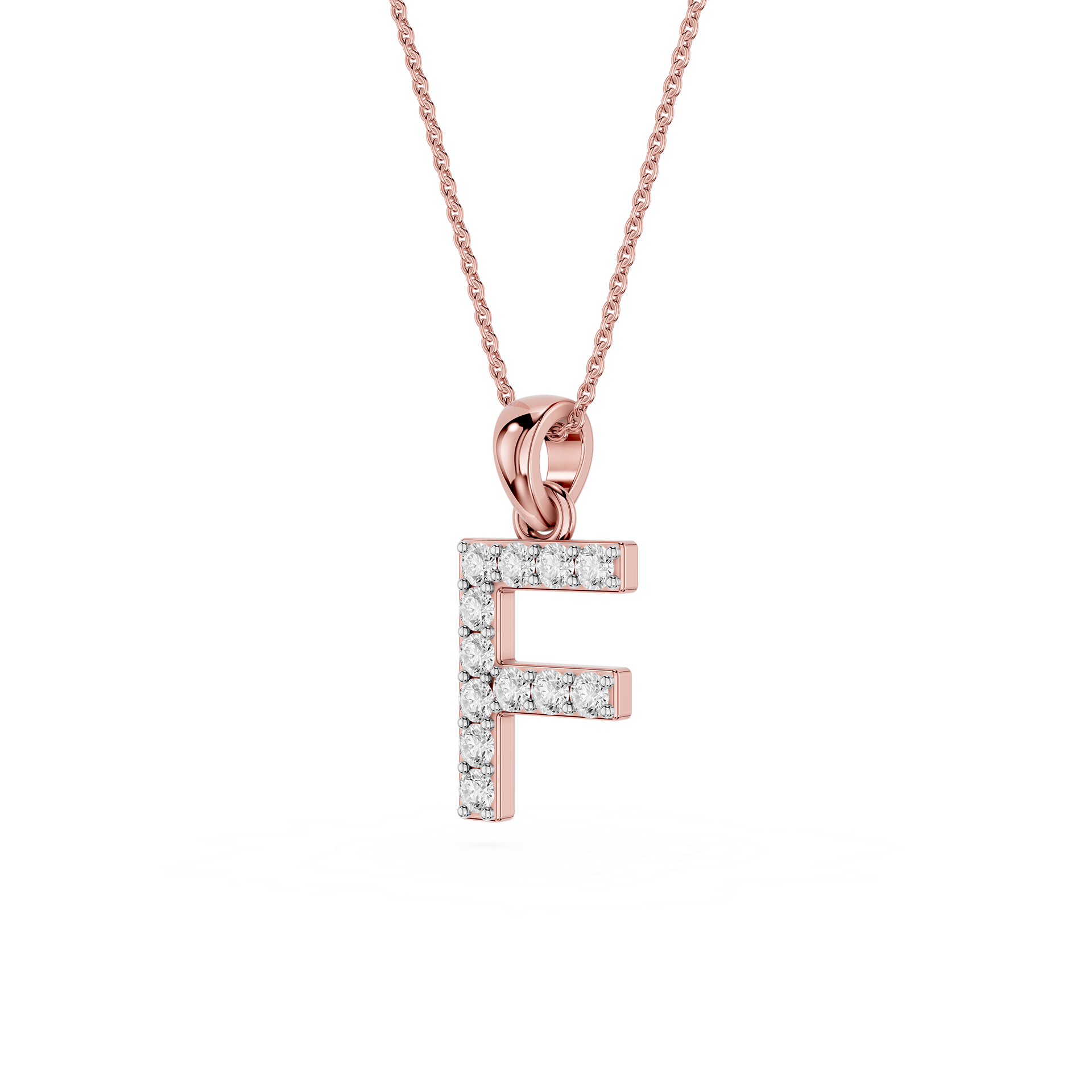 F Lab Grown Diamond Initial Pendant Necklace