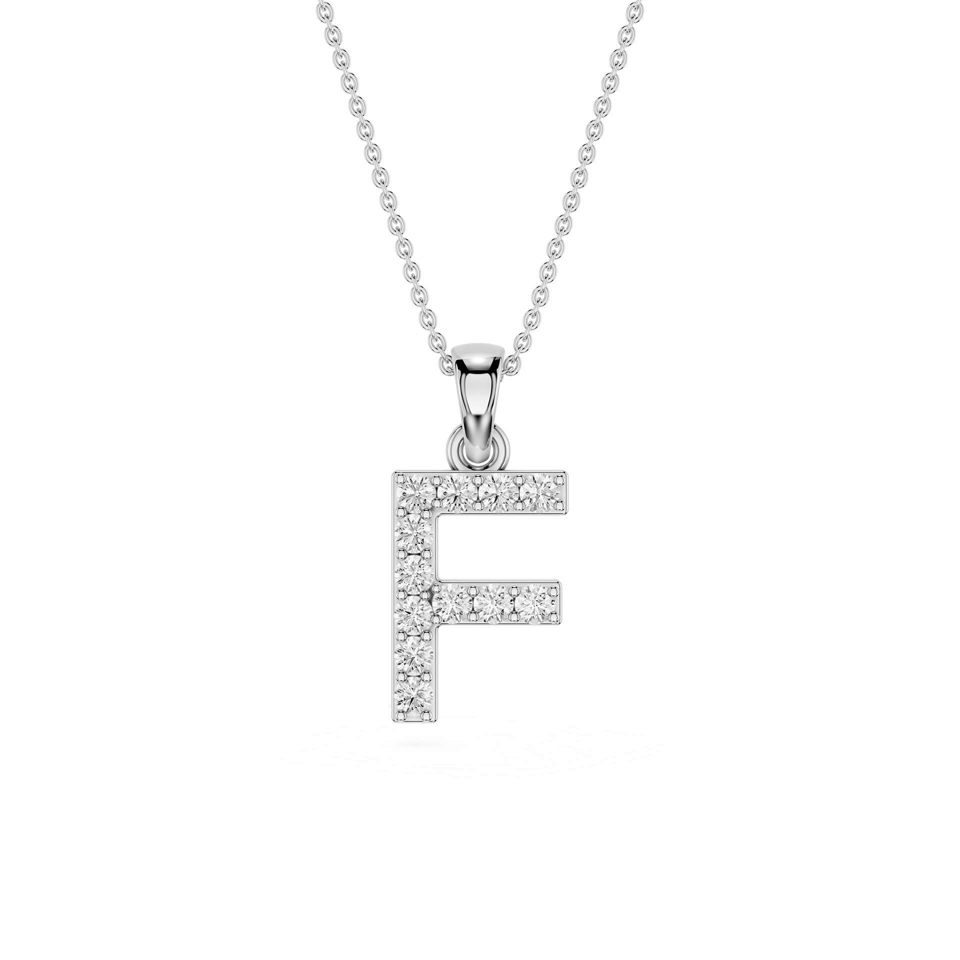 F Lab Grown Diamond Initial Pendant Necklace