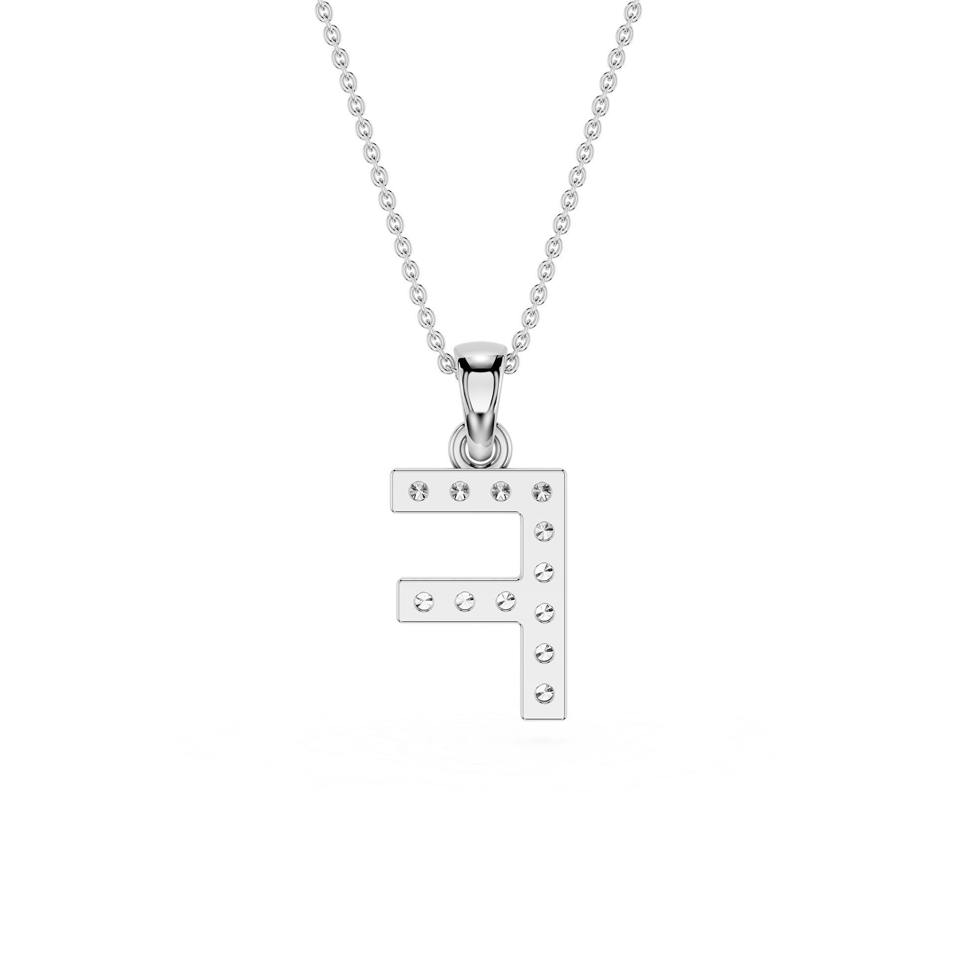 F Lab Grown Diamond Initial Pendant Necklace