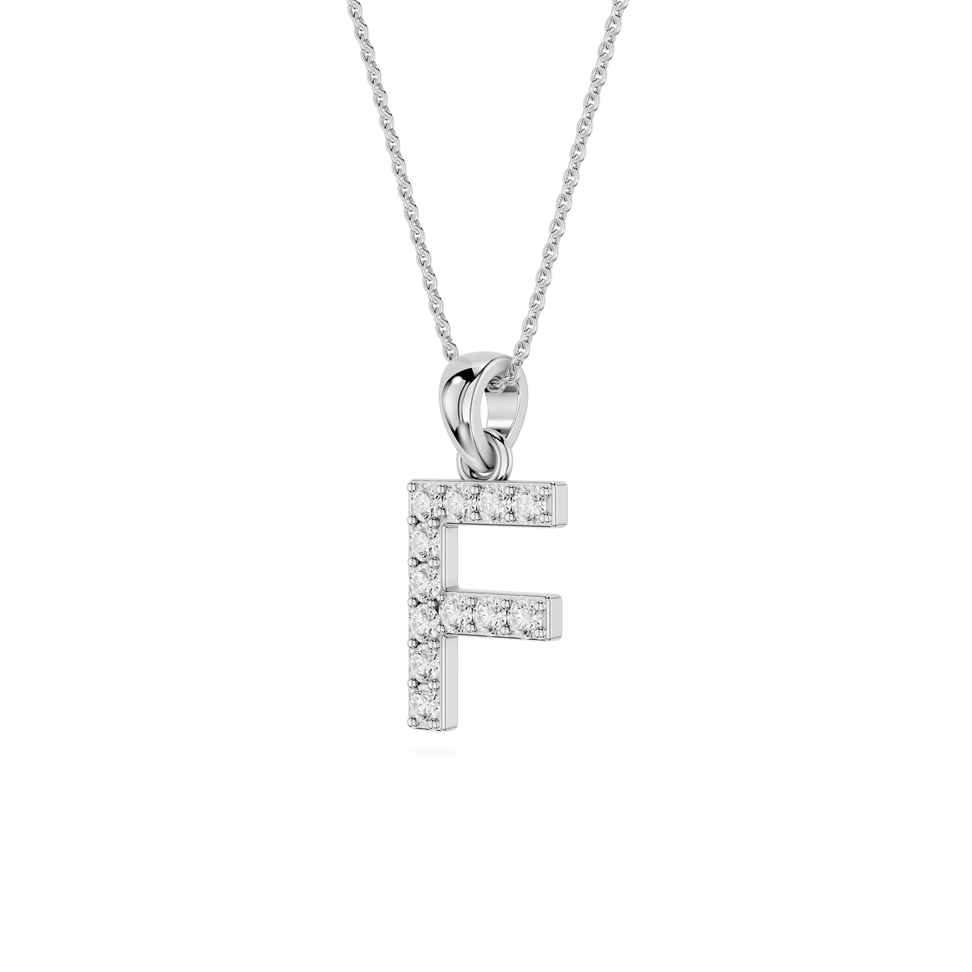 F Lab Grown Diamond Initial Pendant Necklace