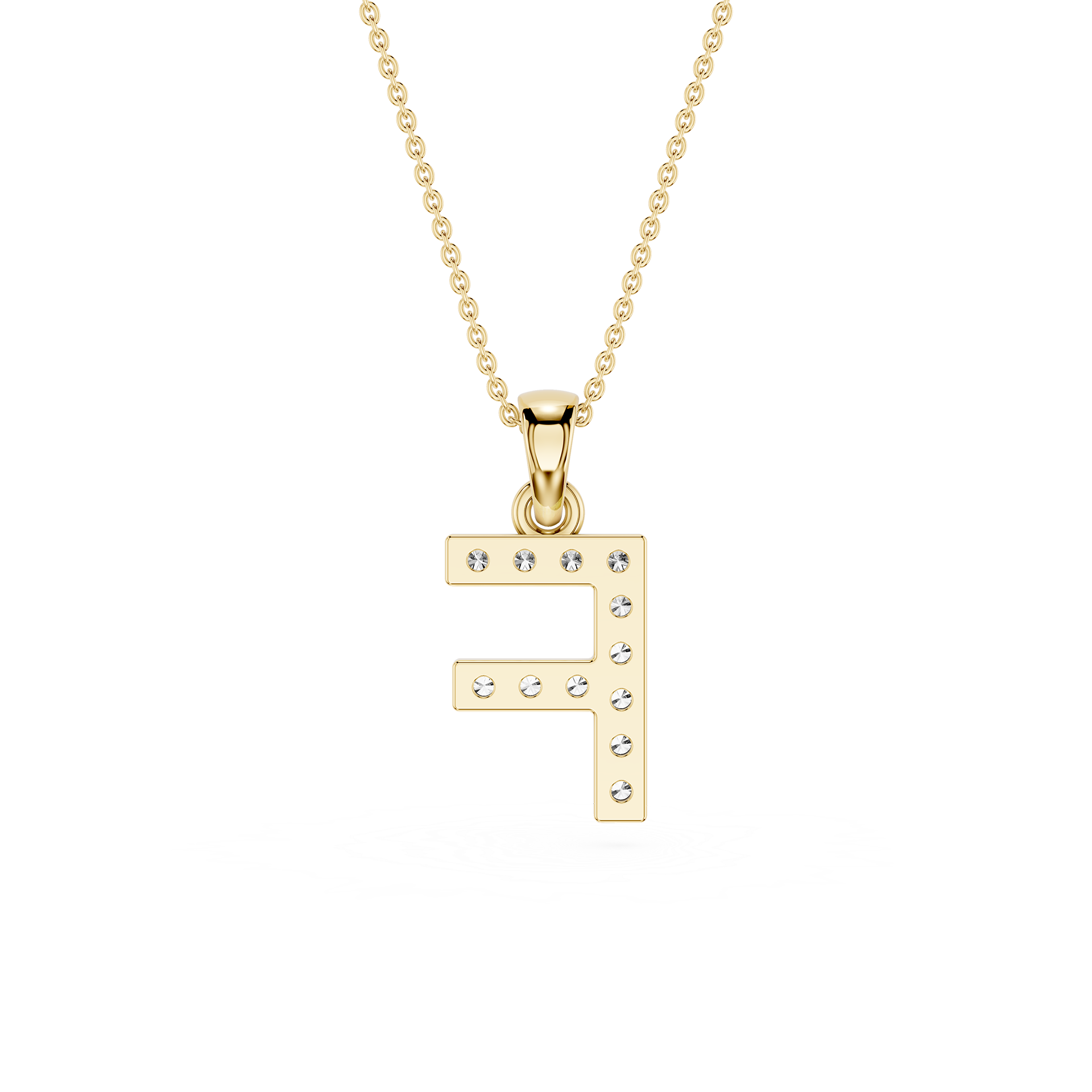 F Lab Grown Diamond Initial Pendant Necklace