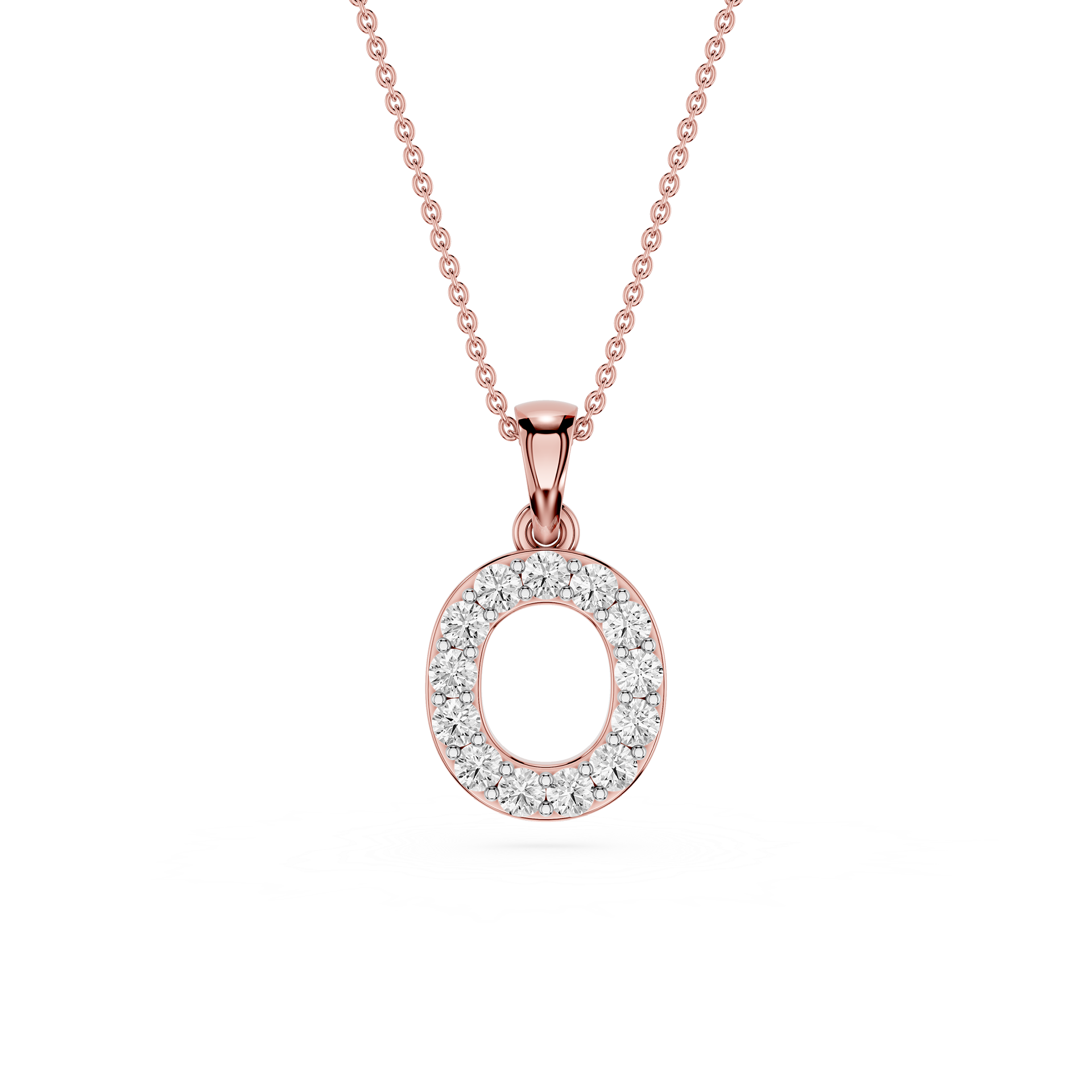 O Lab Grown Diamond Initial Pendant Necklace
