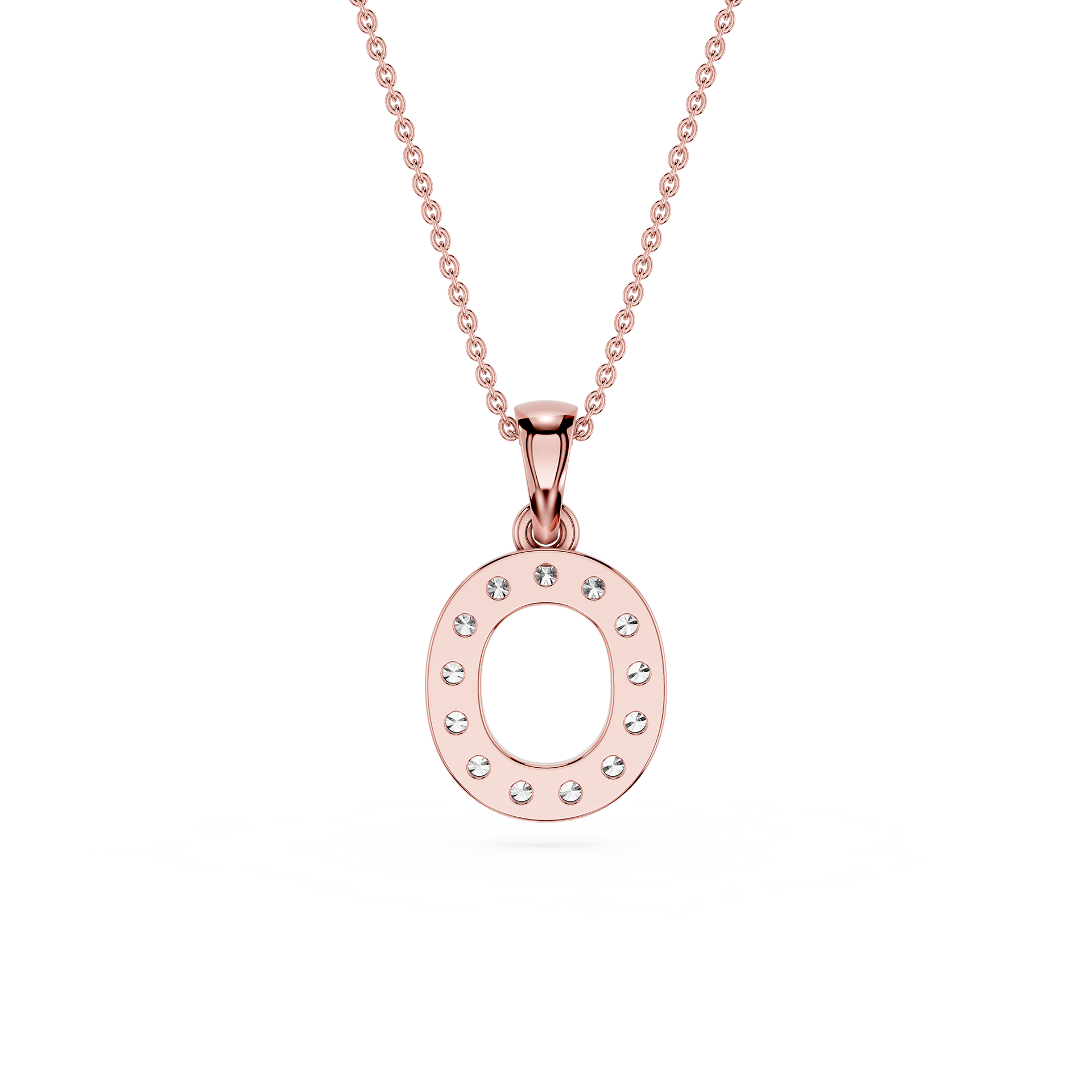 O Lab Grown Diamond Initial Pendant Necklace