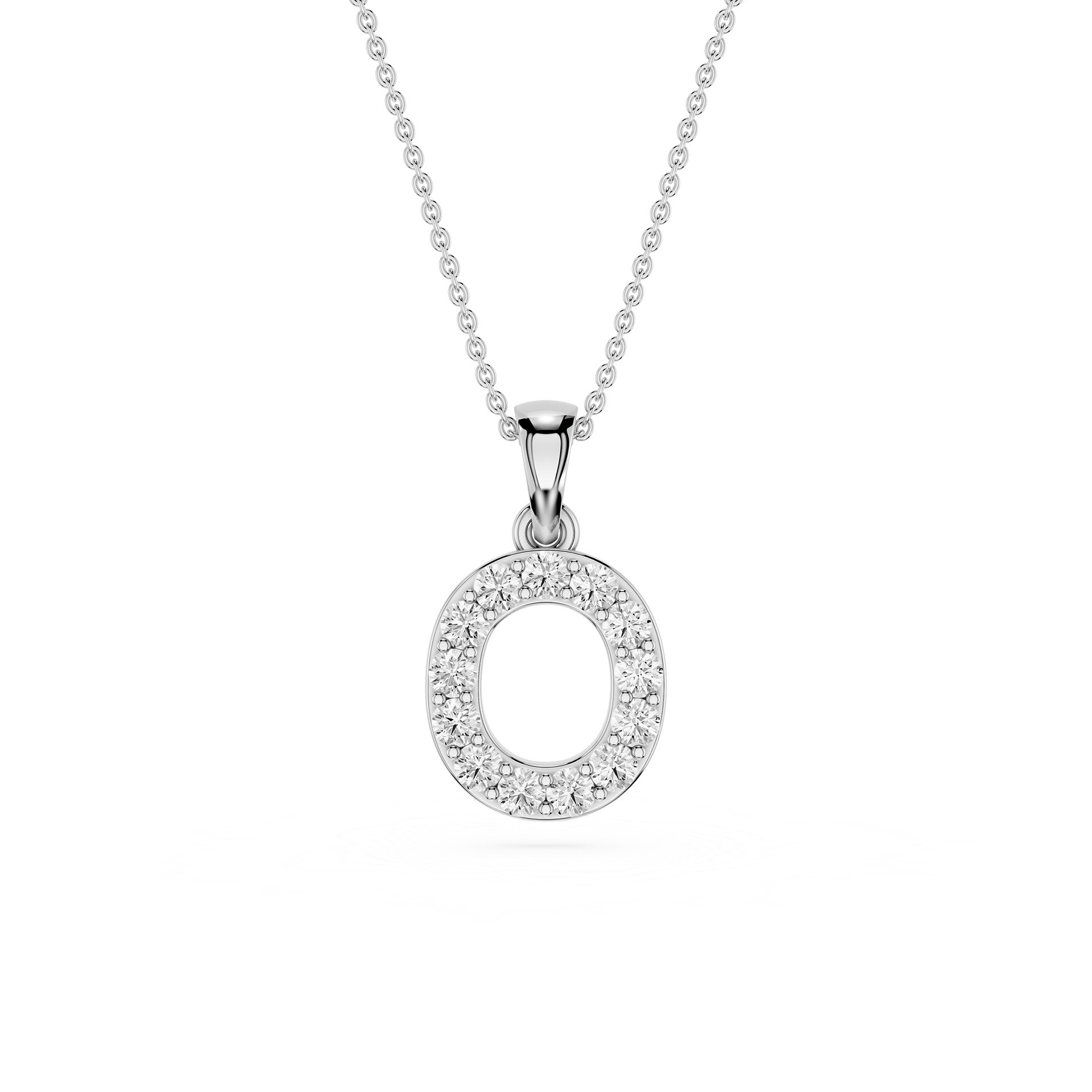 O Lab Grown Diamond Initial Pendant Necklace
