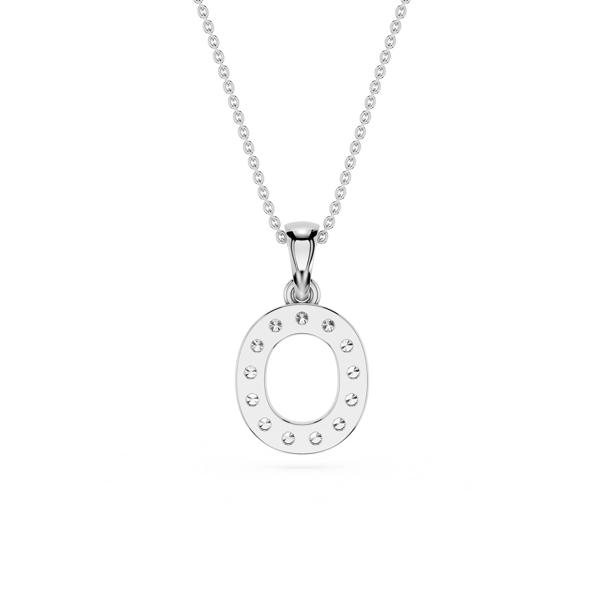 O Lab Grown Diamond Initial Pendant Necklace
