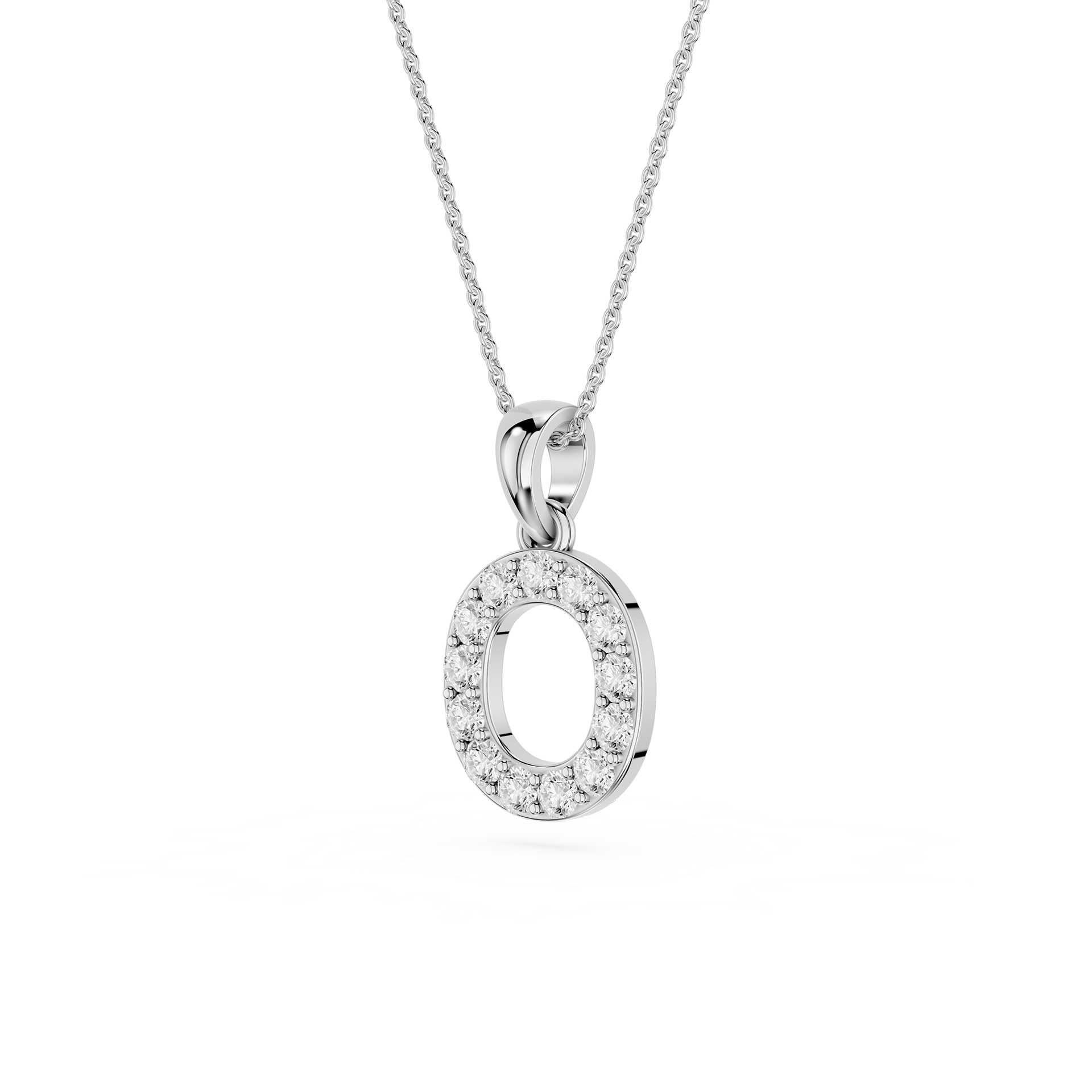 O Lab Grown Diamond Initial Pendant Necklace