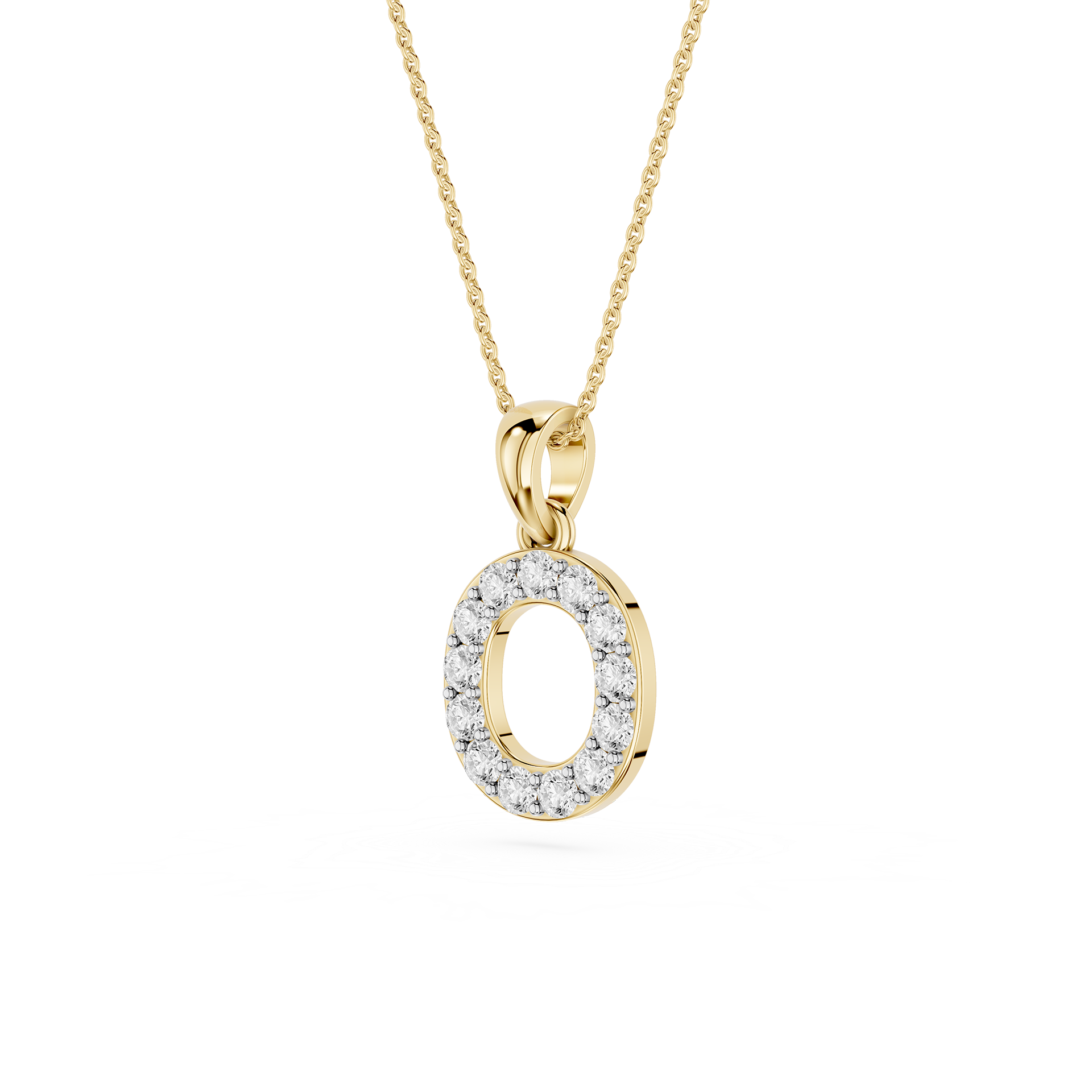 O Lab Grown Diamond Initial Pendant Necklace