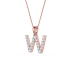 W Lab Grown Diamond Initial Pendant Necklace