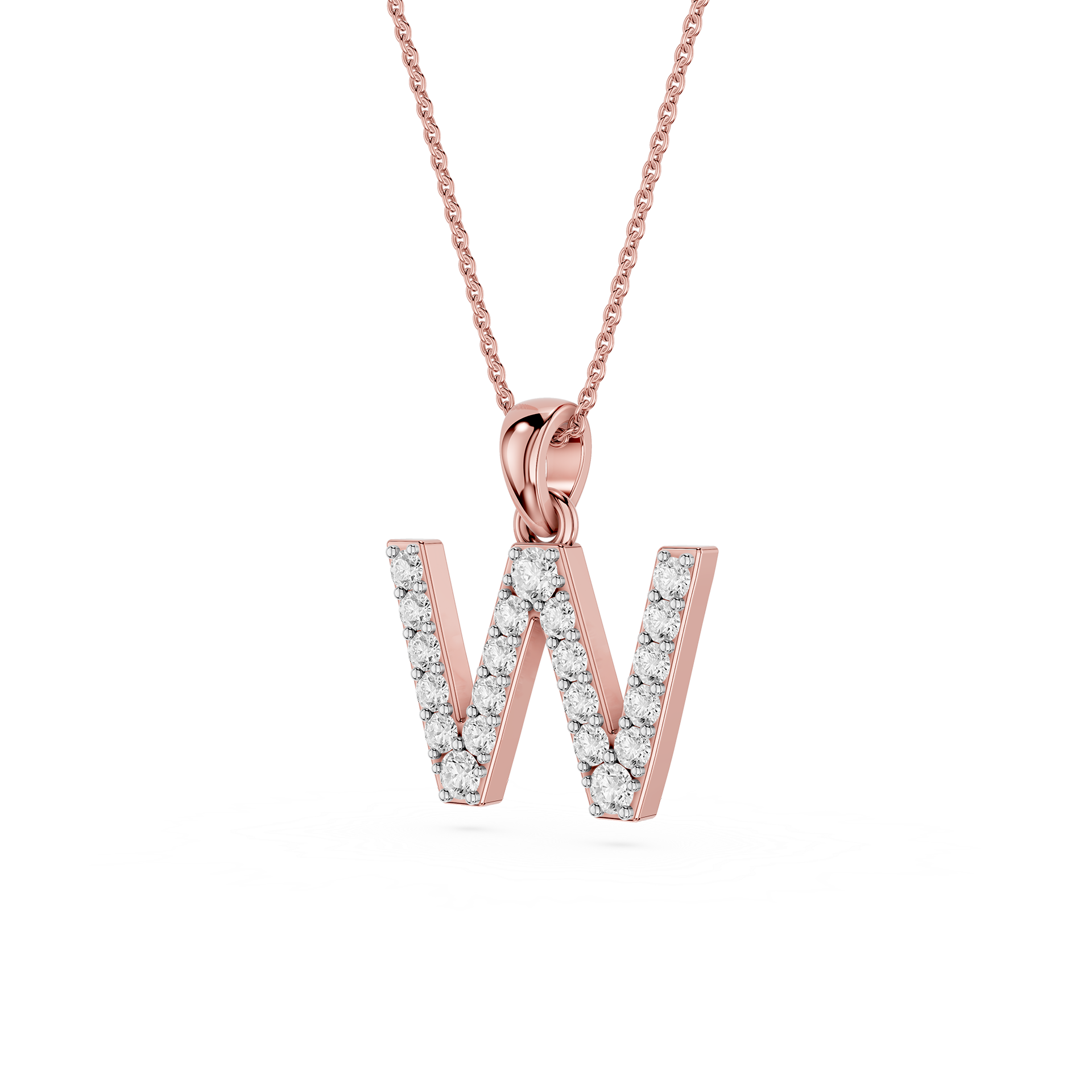 W Lab Grown Diamond Initial Pendant Necklace