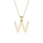 W Lab Grown Diamond Initial Pendant Necklace