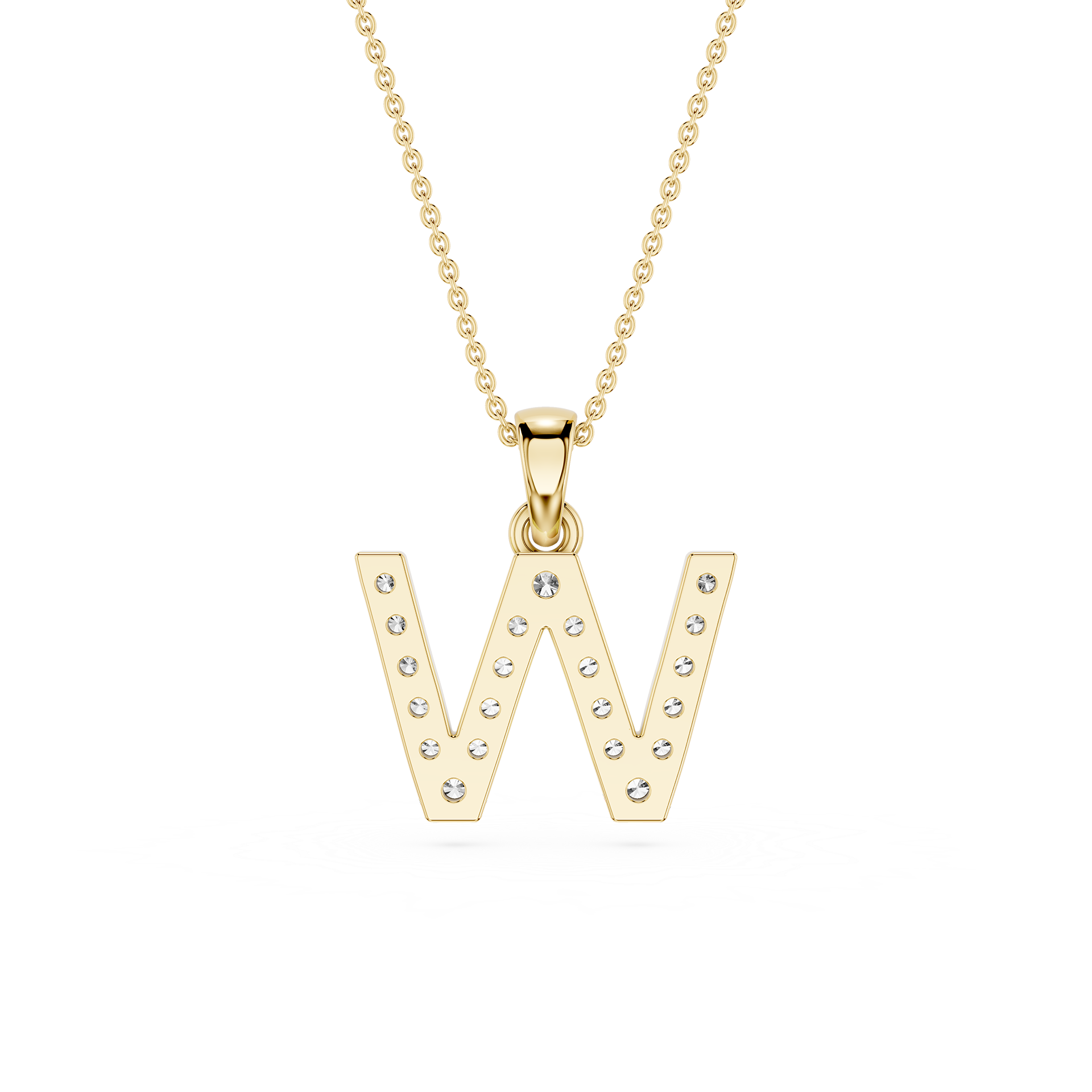 W Lab Grown Diamond Initial Pendant Necklace