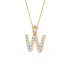 W Lab Grown Diamond Initial Pendant Necklace