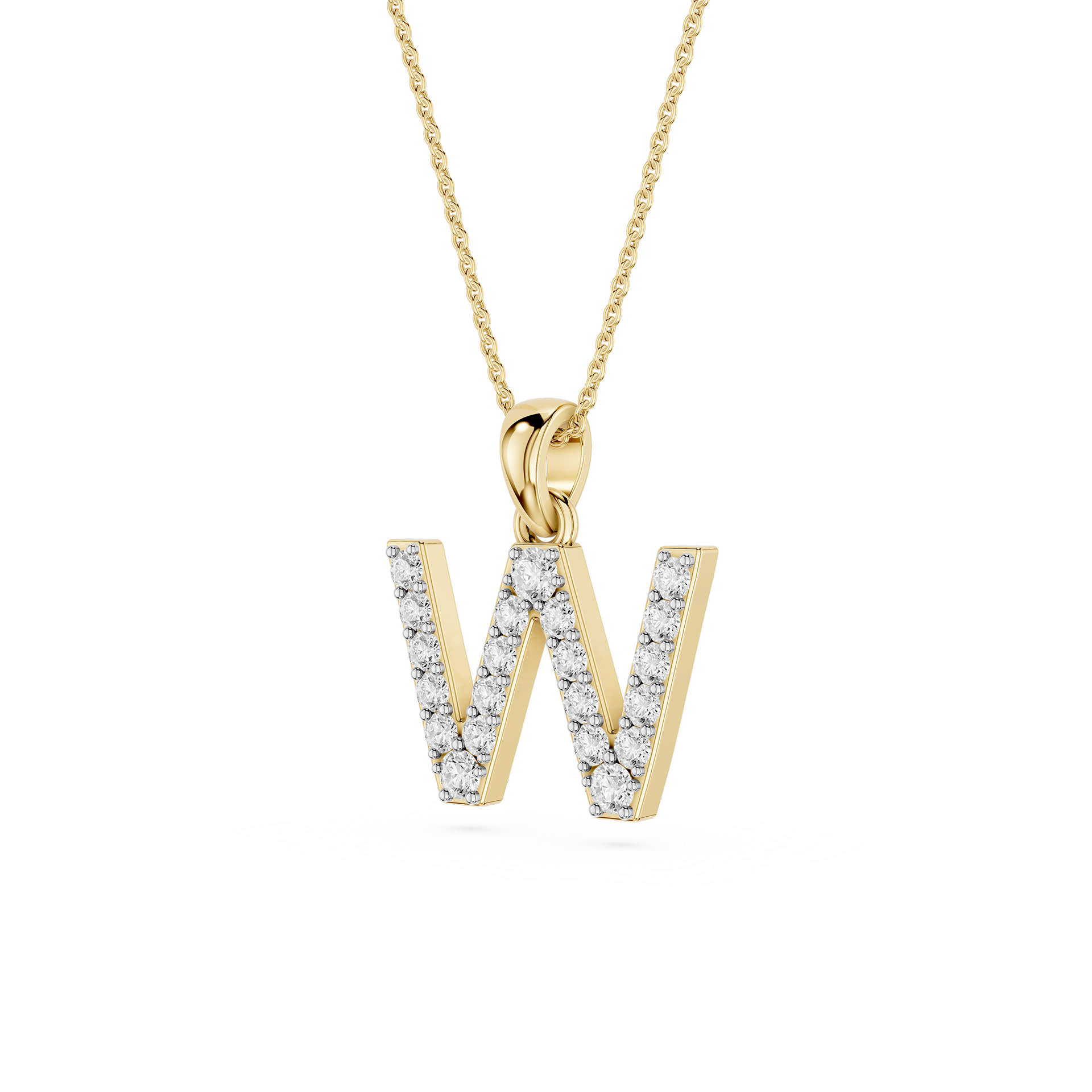 W Lab Grown Diamond Initial Pendant Necklace