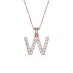 W Lab Grown Diamond Initial Pendant Necklace