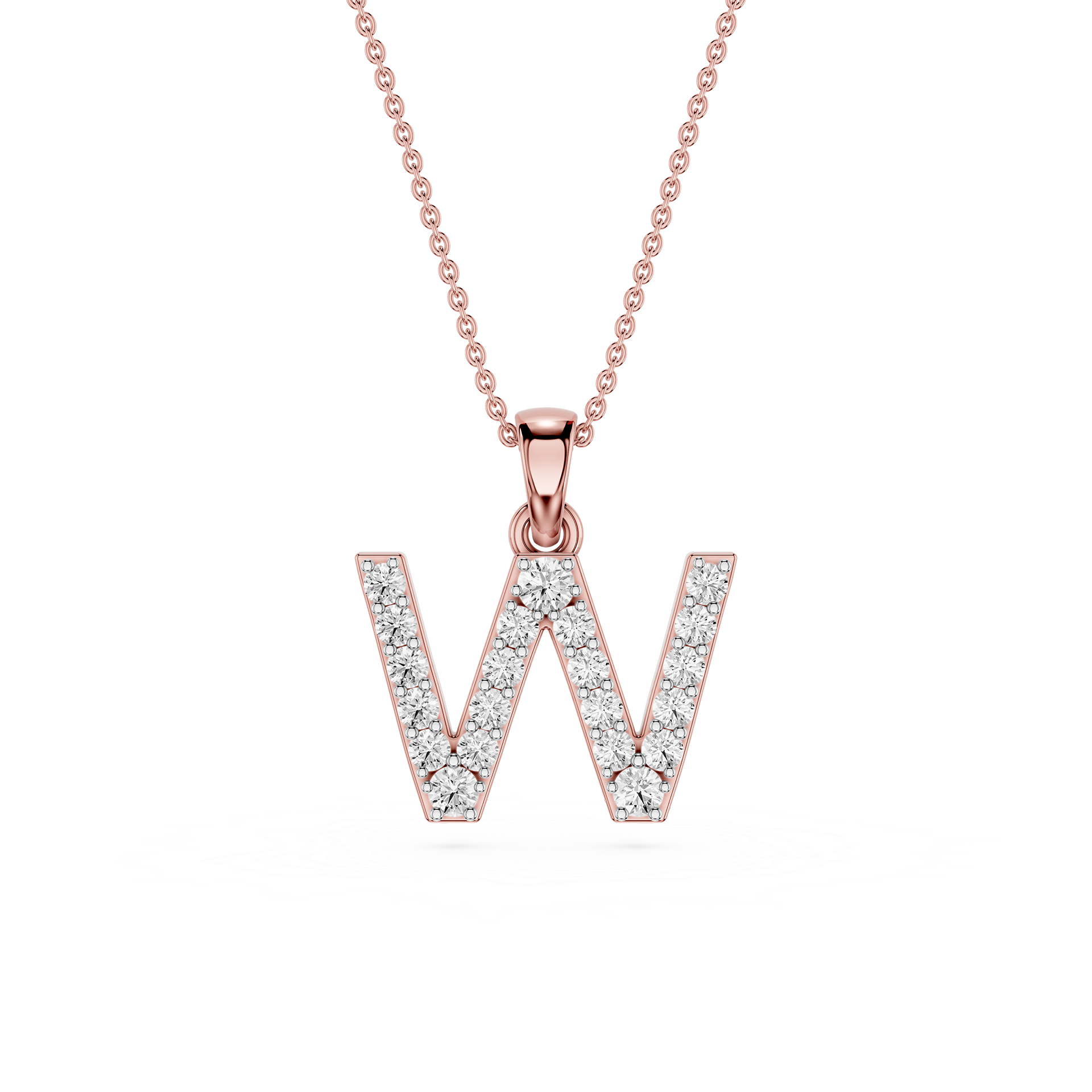 W Lab Grown Diamond Initial Pendant Necklace