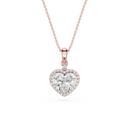 Heart Lab Grown Diamond Halo Pendant Necklace